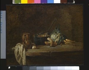 Verdure per la zuppa (olio su tela) da Jean Baptiste Simeon Chardin