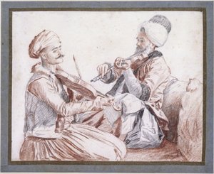 Due musicisti turchi con i violini da Jean-Étienne Liotard