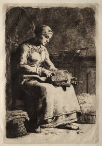 Donna che Carda la Lana da Jean-Francois Millet