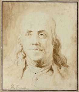 Benjamin Franklin, 1778 circa (pennello e inchiostro marrone)
