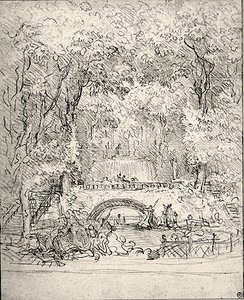 Cascata in un giardino