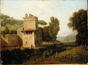 La Casa Cenci nei Giardini Borghese, Roma da Jean Honore Marmont de Barmont