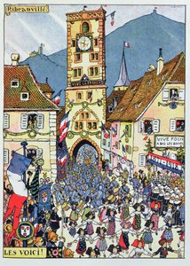 Ingresso delle truppe francesi a Ribeauville, Alsazia da Jean Jacques Waltz