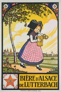 Poster pubblicitario per birra di Lutterbach, Alsazia da Jean Jacques Waltz