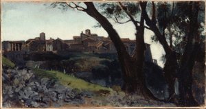 Paesaggio italiano. Villaggio al crepuscolo, tra il 1859 e il 1860