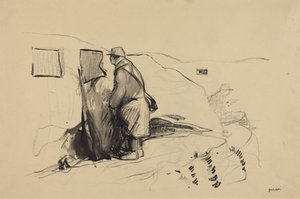 a) Nelle trincee (recto); b) Studio per Nelle trincee (verso) da Jean-Louis Forain