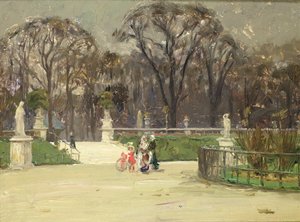 Nei Giardini del Lussemburgo (olio su tela)