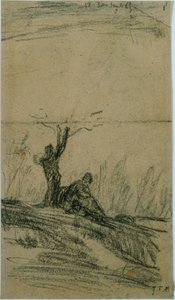 Figura seduta sotto un albero
