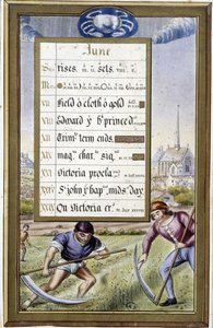 Calendario di giugno e segno del Cancro (nelle Ore di Anna di Bretagna di Jean Bourdichon)
