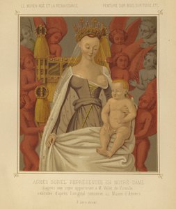 Agnese Sorel come Madonna Lactans (cromolitografia) da Jean (after) Fouquet