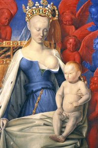 La Vergine che allatta in un mantello di ermellino raffigurata come Agnese Sorel - dettaglio - (dopo la Vergine di Anversa, di Jean Fouquet, circa 1452-1455) da Jean (after) Fouquet