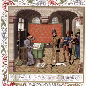 Froissart che Scrive le sue Cronache - Miniatura, Medioevo da Jean (after) Froissart