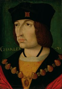 Ritratto di Carlo VIII (1470-98) Re di Francia da Jean (attr.to) Bourdichon