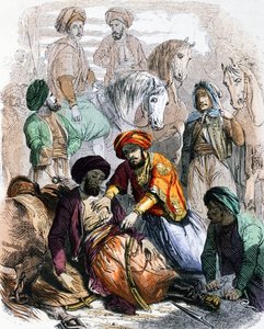 Ibrahim Pacha (1789-1848) benedice un soldato morente, durante la campagna contro i wahhabiti da Jean Adolphe Beauce