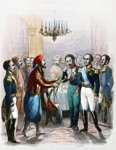 Incontro tra Ibrahim Pacha (1789-1848) e il colonnello Joseph Anthelme Seve (Soliman Pacha, Suleyman Pasha o Soliman al-Fransawi Pasha)