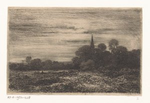 Paesaggio con campanile da Jean Alexis Achard