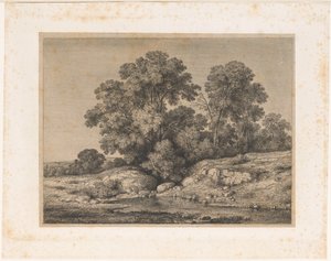 Stagno ai piedi di un gruppo di alberi da Jean Alexis Achard