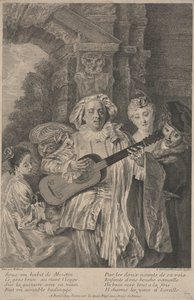 Nel costume di Mezetin da Jean Antoine (after) Watteau