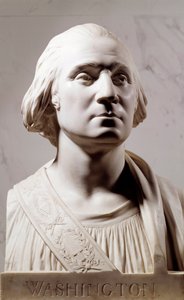 Busto in marmo di George Washington (1732-1789). Scultura di Jean Antoine Houdon (1741-1828) 1786. Parigi, Museo del Louvre da Jean Antoine Houdon