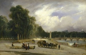 Le Cours-la-Reine, circa 1828 da Jean Antoine Theodore Gudin