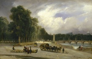 Vista del Cours la Reine, c.1828 da Jean Antoine Theodore Gudin