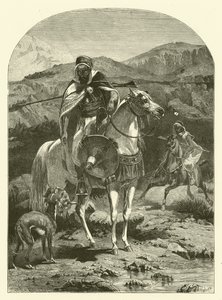 Caccia alla lepre in Algeria con levrieri (incisione) da Jean Antoine Valentin Foulquier