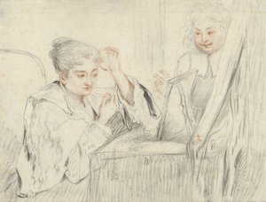 Rosalba Carriera (?) alla Sua Toilette da Jean Antoine Watteau (possibly)