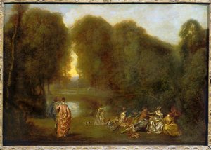 Assemblato in un parco ... da Jean Antoine Watteau