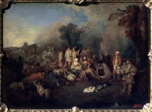 Bivacco, c1710 da Jean Antoine Watteau