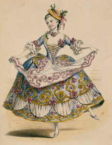 Cortigiano vestito in costume rurale a fête galante, dopo un disegno di Jean Antoine Watteau