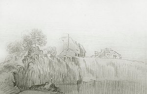 Casa sul bordo di una ripida scogliera da Jean Antoine Watteau