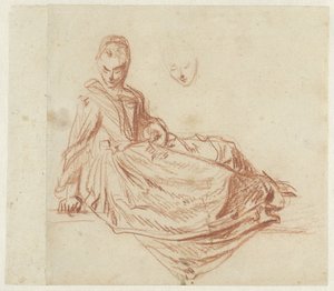 Donna seduta a terra da Jean Antoine Watteau