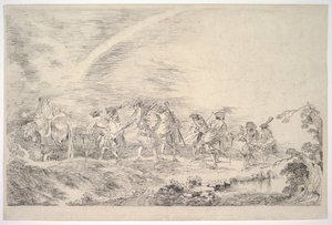 Reclute che si uniscono al reggimento, ca. 1715-16 da Jean Antoine Watteau