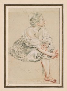 Giovane donna seduta, c. 1716 da Jean Antoine Watteau