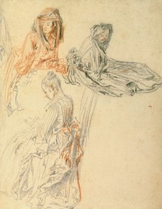 Studi di tre donne sedute, c.1716-18