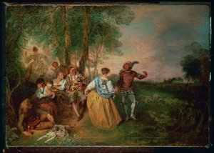 I pastori (dipinto su tavola) da Jean Antoine Watteau
