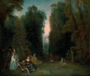 Vista attraverso gli alberi nel Parco di Pierre Crozat, 1715 da Jean Antoine Watteau
