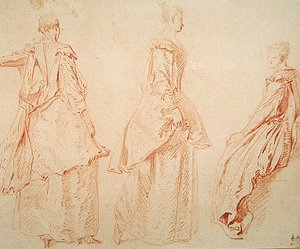 Tre donne, una seduta a destra