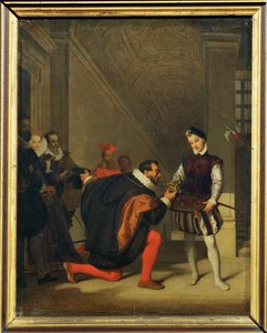 Si dice che Don Pedro de Tolede, ambasciatore spagnolo, abbia incontrato un paggio che portava la spada di Enrico IV in ... da Jean Auguste Dominique Ingres