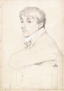 Jean-Louis Provost, seduto e appoggiato con il braccio sinistro sullo schienale di una sedia, 1813 da Jean Auguste Dominique Ingres