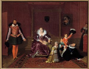 Il Re di Francia Enrico IV (1553-1610) che gioca con i suoi figli davanti all
