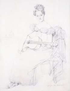 Ritratto di Miss Elizabeth Keating che suona la chitarra, 1816 da Jean Auguste Dominique Ingres