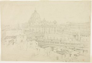 Vista di San Pietro a Roma da Jean Auguste Dominique Ingres