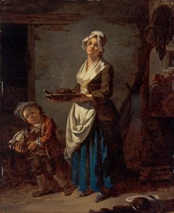 Una cameriera di cucina e una sguattera