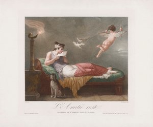 Cupido consegna una lettera d