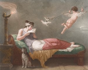 Cupido consegna una lettera d