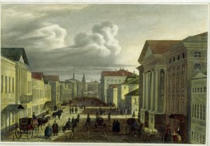 La rue Tverskaya a Mosca da Jean Baptiste Antoine Cadolie