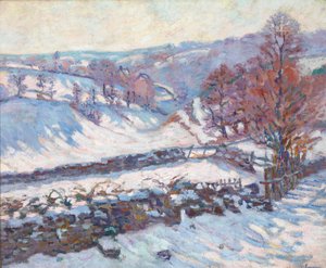 Paesaggio innevato a Crozant