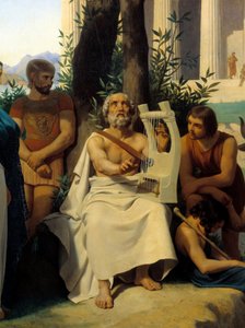 Omero, poeta greco del IX secolo a.C. Dettaglio del dipinto di Jean-Baptiste Auguste Leloir (1809-1892) Museo del Louvre da Jean Baptiste Auguste Leloir