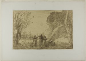 Una famiglia a Terracina da Jean Baptiste Camille Corot